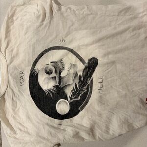 Off-White White Graphic Skull Tee with Black Print